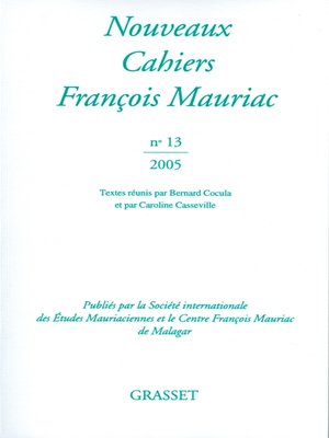 cover image of Nouveaux cahiers de François Mauriac N°13